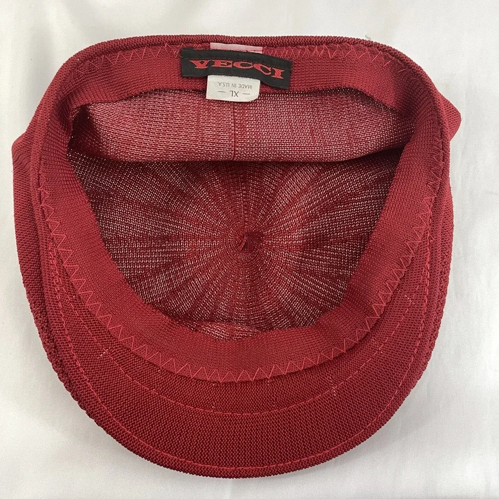 Vintage Vecci Golf Hat‎ Ivy Cap Red Unisex Beret USA-Made Breathable